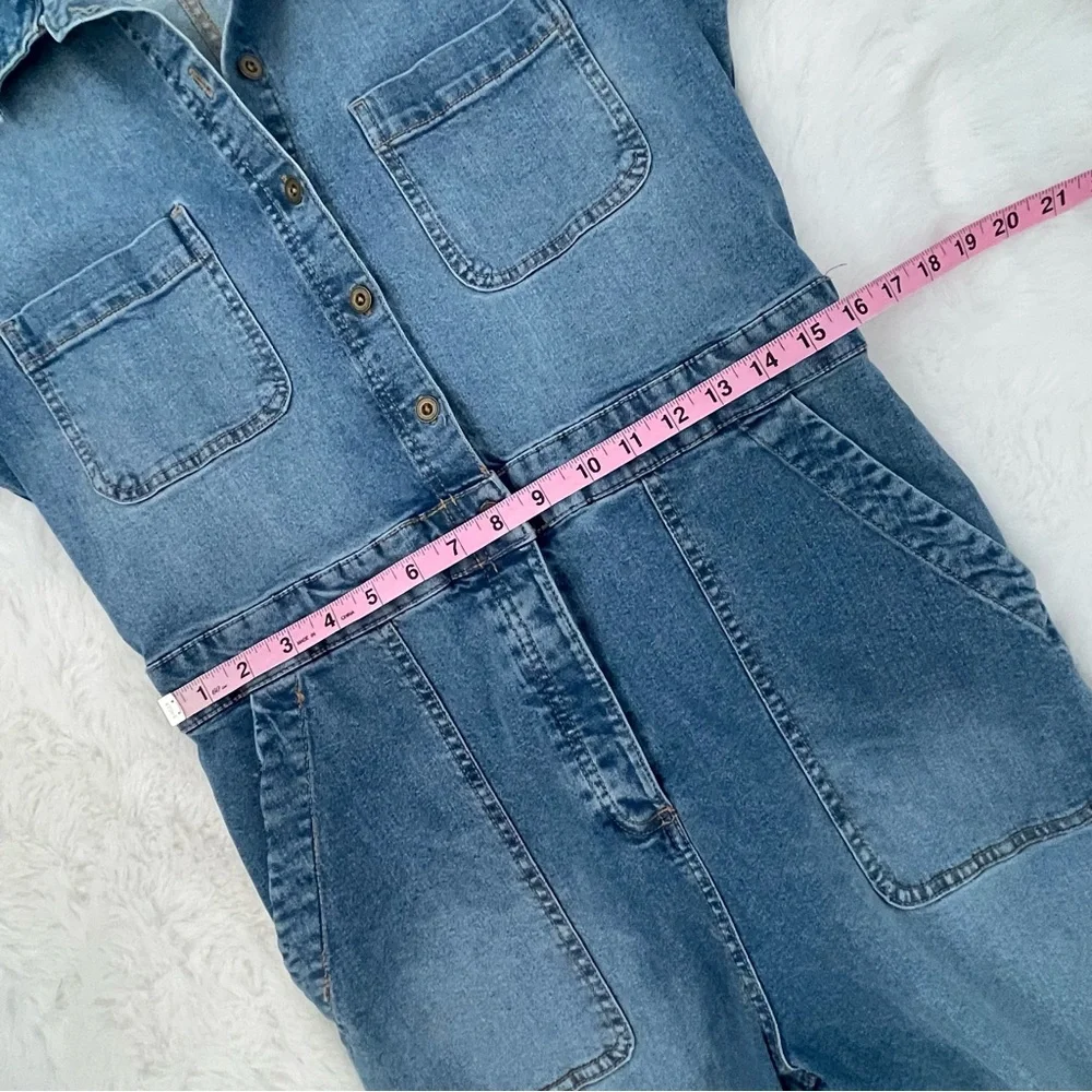 Celebrity Pink Denim Utility Painters Overalls Jumpsuit - Picture 10 of 16
